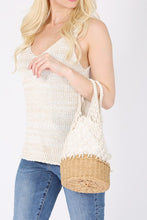 Load image into Gallery viewer, Bella Chic Knit Basket Bag,  Ivory or Black

