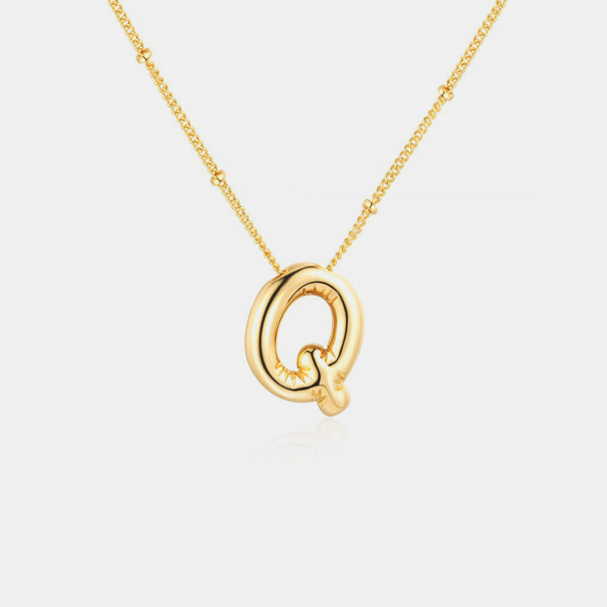 LAST ONES, ON SALE Q Double-Sided, Gold-Plated Letter Pendant Necklace
