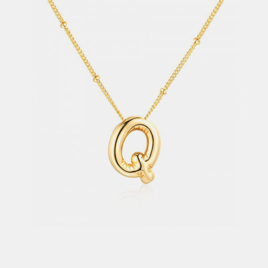LAST ONES, ON SALE Q Double-Sided, Gold-Plated Letter Pendant Necklace