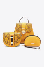 Load image into Gallery viewer, Nicole Lee USA Python 3-Piece Bag/Backpack Set
