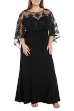 Load image into Gallery viewer, RM Richards Capelet Sleeve, Evening Maxi Formal, Full-Figured Sizes 20w &amp; 22w Available!
