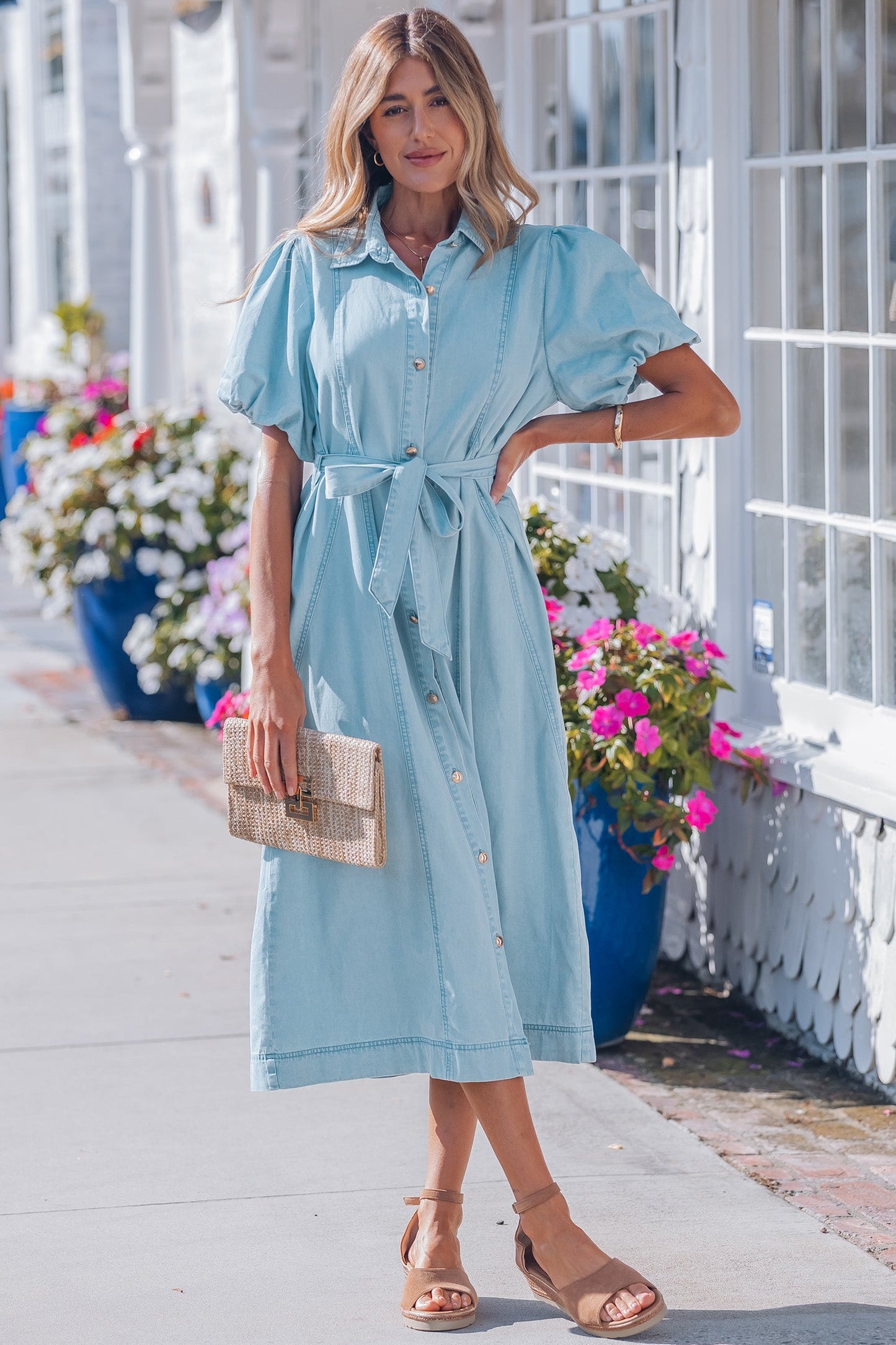 Last Ones Shiloh Bubble Sleeve Long Dress By Threaded Pear