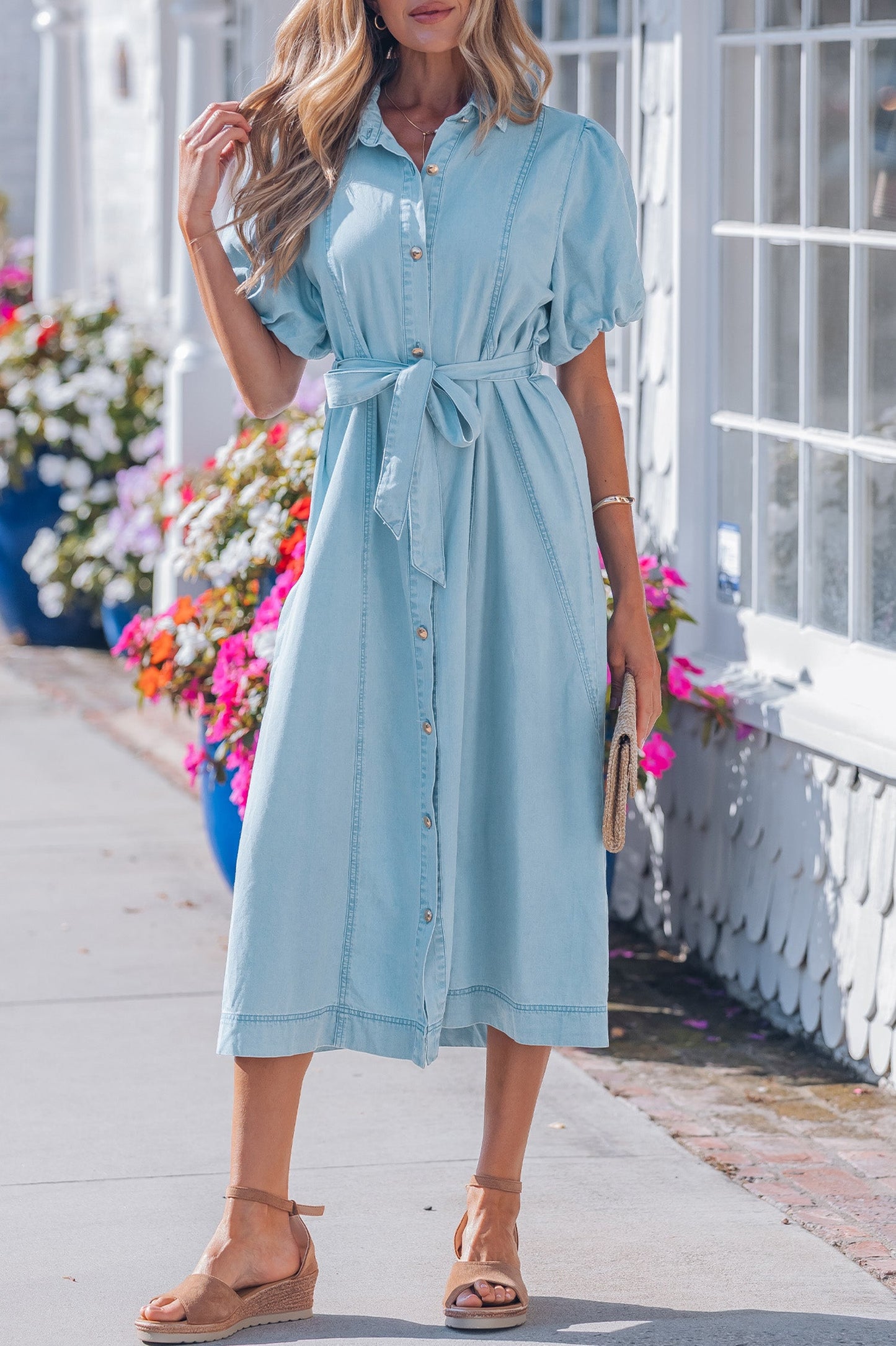 Last Ones Shiloh Bubble Sleeve Long Dress By Threaded Pear
