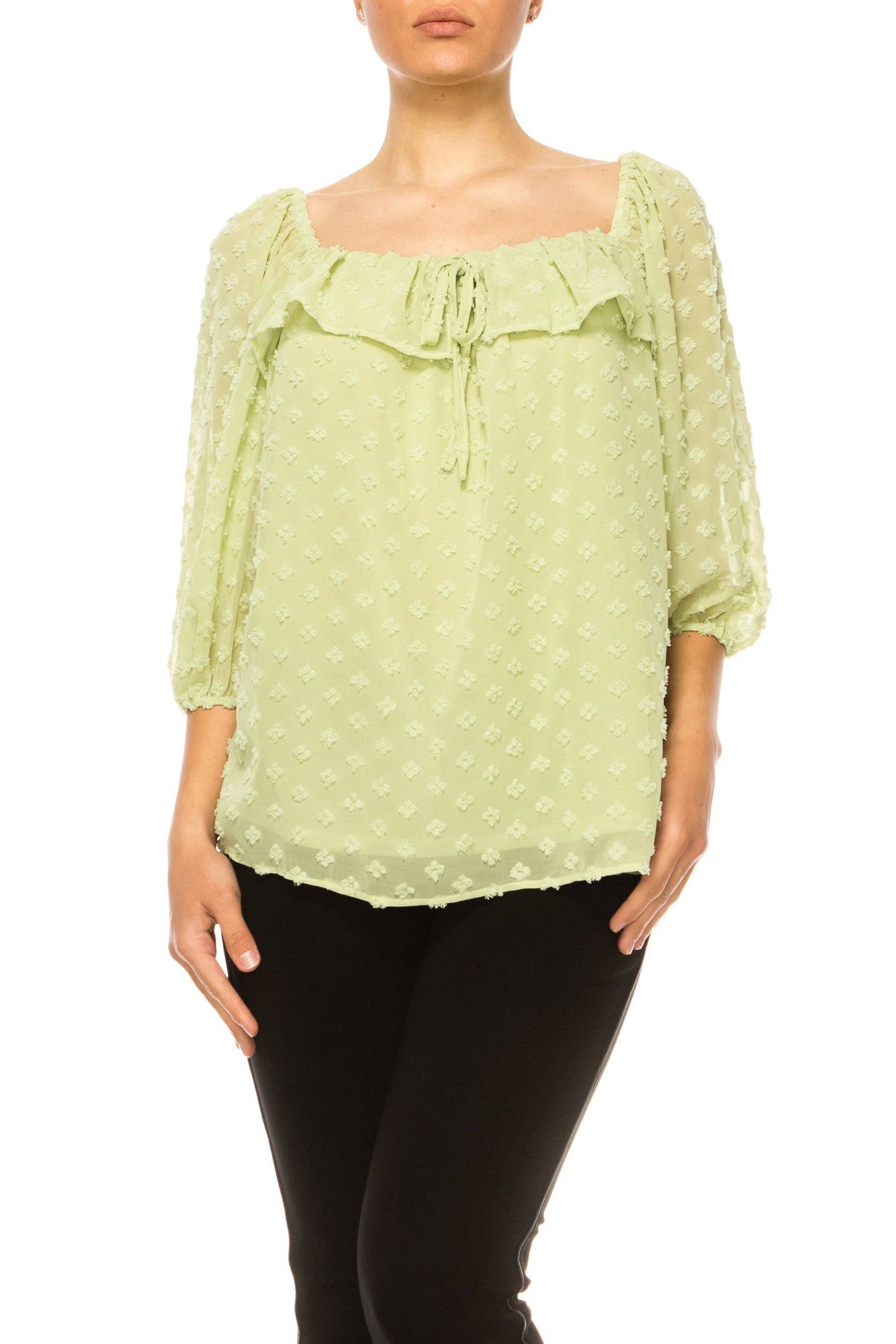 Zac & Rachel Floral Peasant Tie Top, LAST ONE! Size LARGE Remaining
