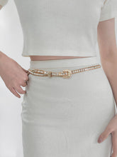 Load image into Gallery viewer, Rhinestone Skinny Belt, Buckled Gold or Silver Tone
