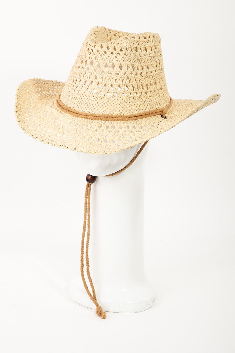 Ivory Fame Rope Strap Straw Braided Hat