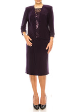 Load image into Gallery viewer, Maya Brooke 2PC Embroidered &amp; Sequin Dress &amp; Jacket Office or Cocktail Women&#39;s Attire MED/LG/XLG Available!
