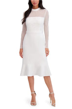 Load image into Gallery viewer, WHT or BLK,  London Times Pearl Illusion Mock Neck
