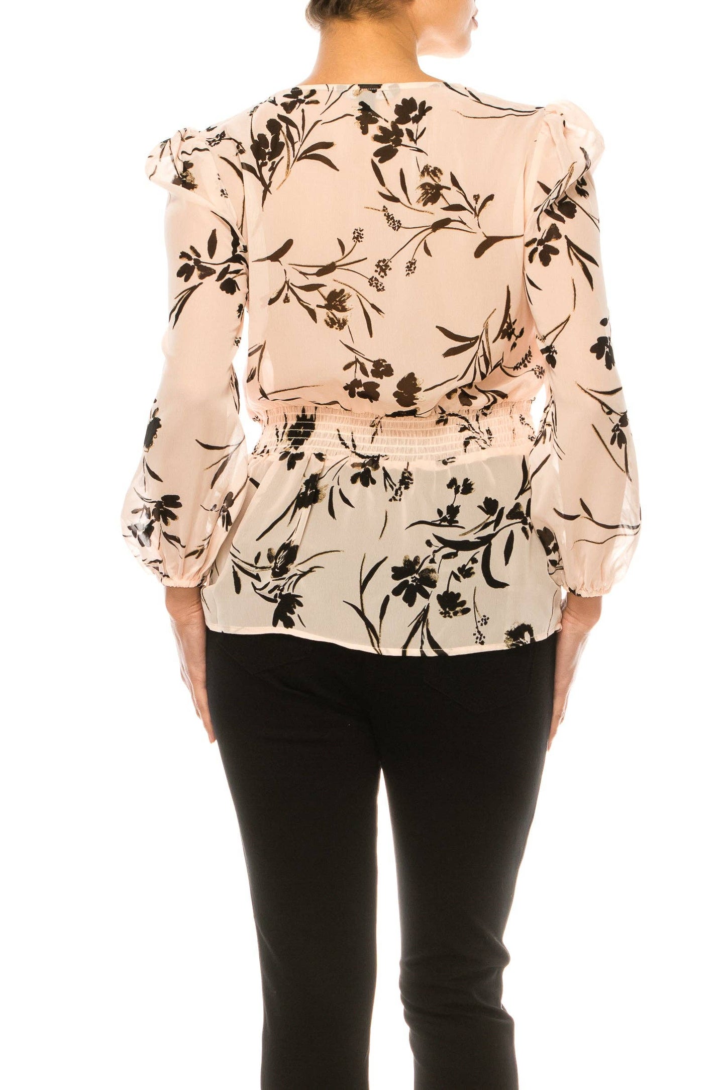 Zac & Rachel Long Sleeve Smocked Waist Top LAST ONE! Size XL