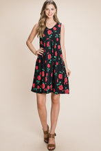 Load image into Gallery viewer, BOMBOM USA 🇺🇸  Made Floral Ruched Mini Dress Women&#39;s American Made Apparel
