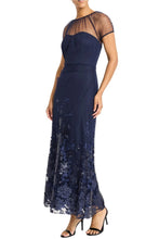 Load image into Gallery viewer, See the Details! Maggy London Navy Beaded Tulle Evening Gown, Sizes 8/10/14 Available
