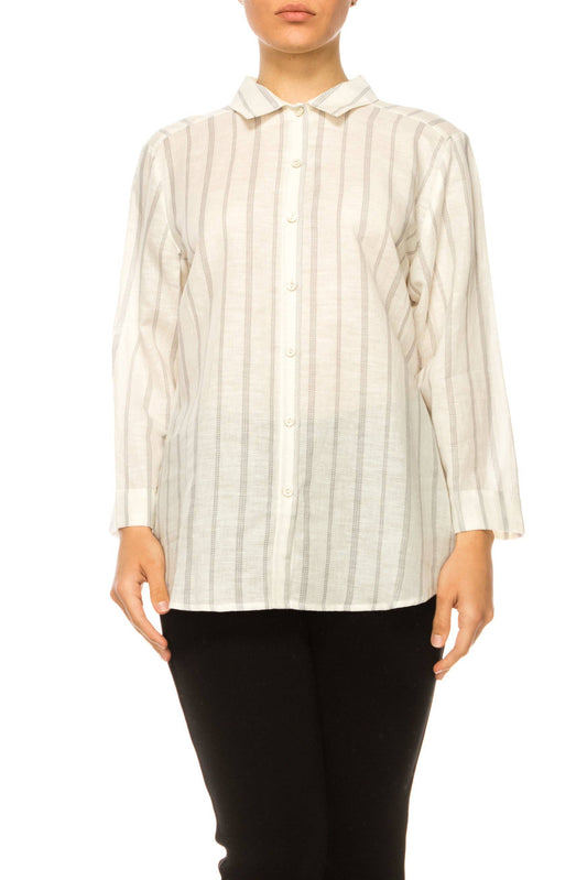 Hester & Orchard Long Sleeve Button Down Top, LAST ONE SIZE LARGE