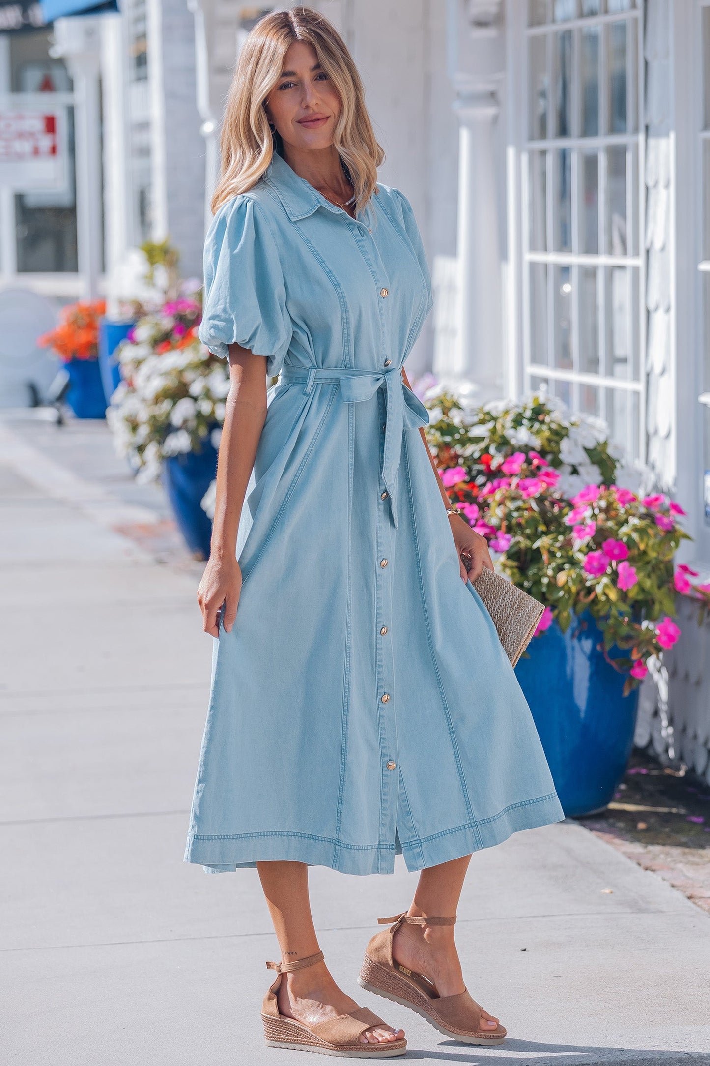 Last Ones Shiloh Bubble Sleeve Long Dress By Threaded Pear