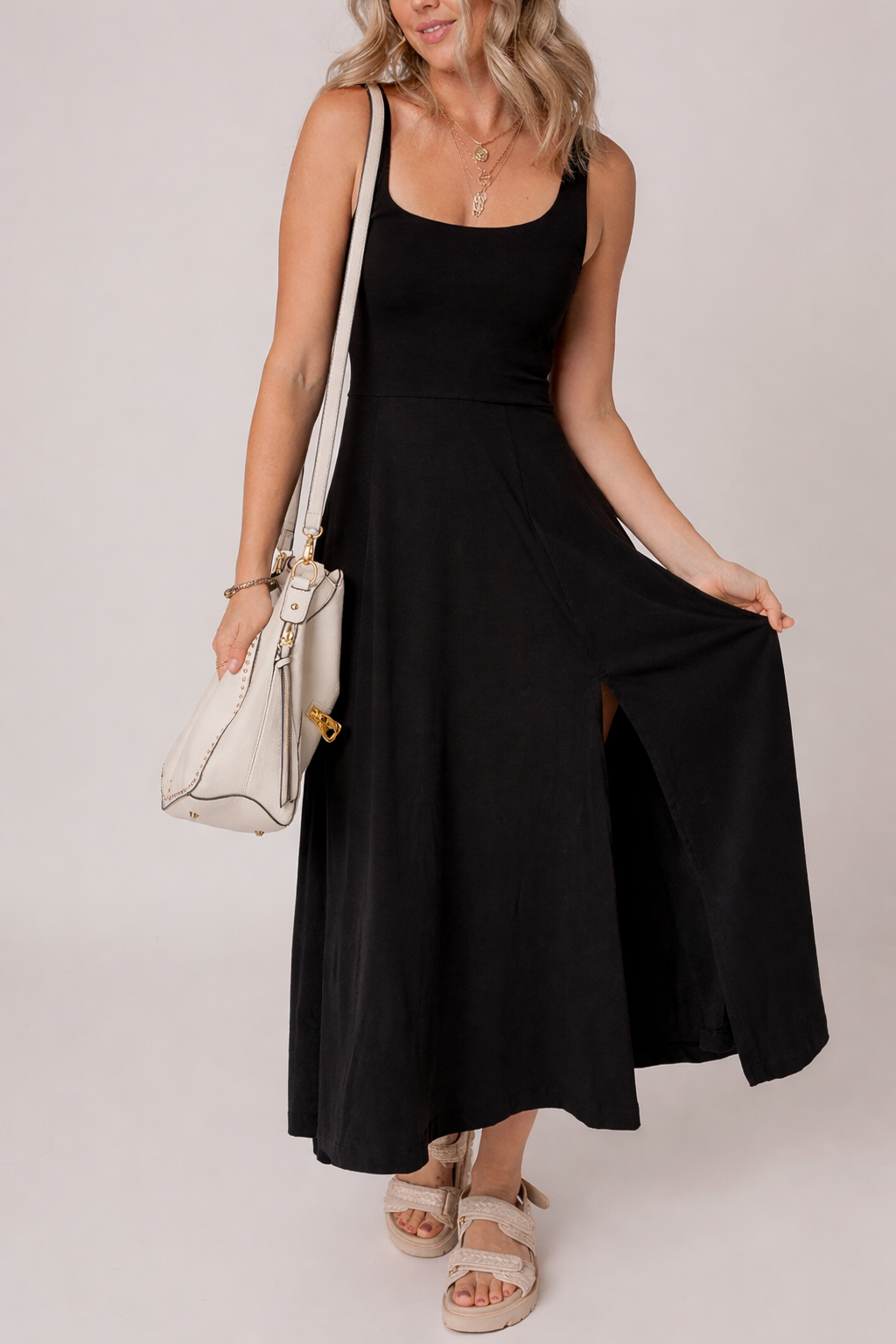 LAST ONES Indie Scoop Flared Midi Dress By Threaded Pear