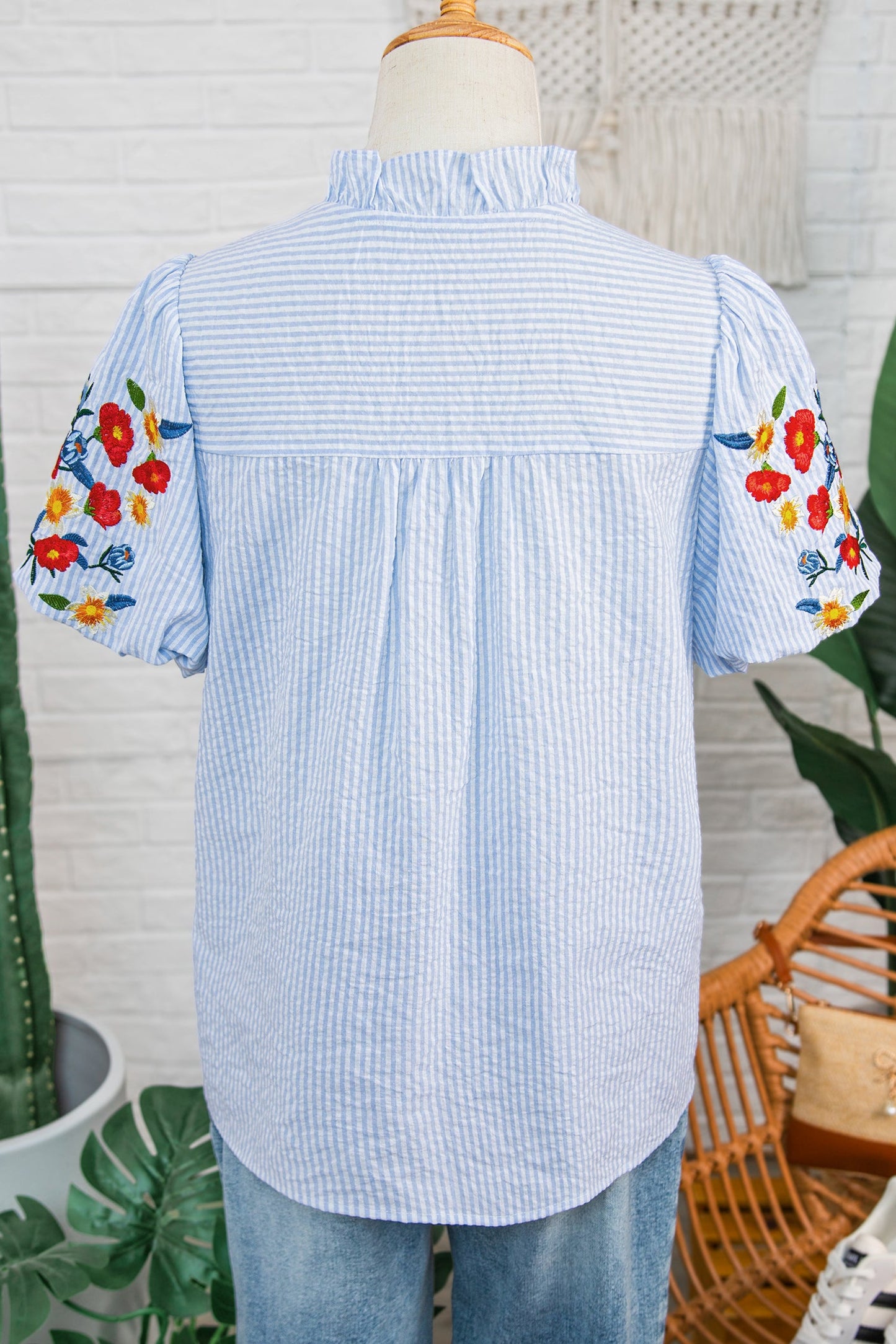 LAST ONES Threaded Pear's, Ruthie Sleeve Ruffle Trim Shirt