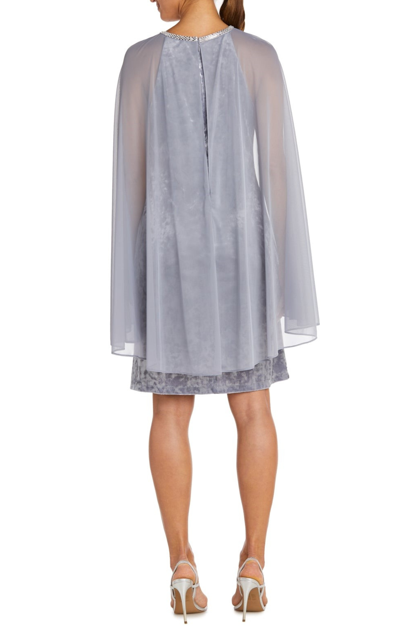 LAST ONE! SIZE LG/14 - RM Richards Velvet Embellished Evening Cape Dress