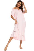 Load image into Gallery viewer, Pastel Lace &amp; Short Sleeve Nightgown See Colors!
