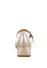 Rag Company Diamante-Brooch Metallic Mary Jane Pumps, SEE ALL 3 COLORS, Whole Sizes Only