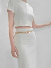 Load image into Gallery viewer, Rhinestone Skinny Belt, Buckled Gold or Silver Tone
