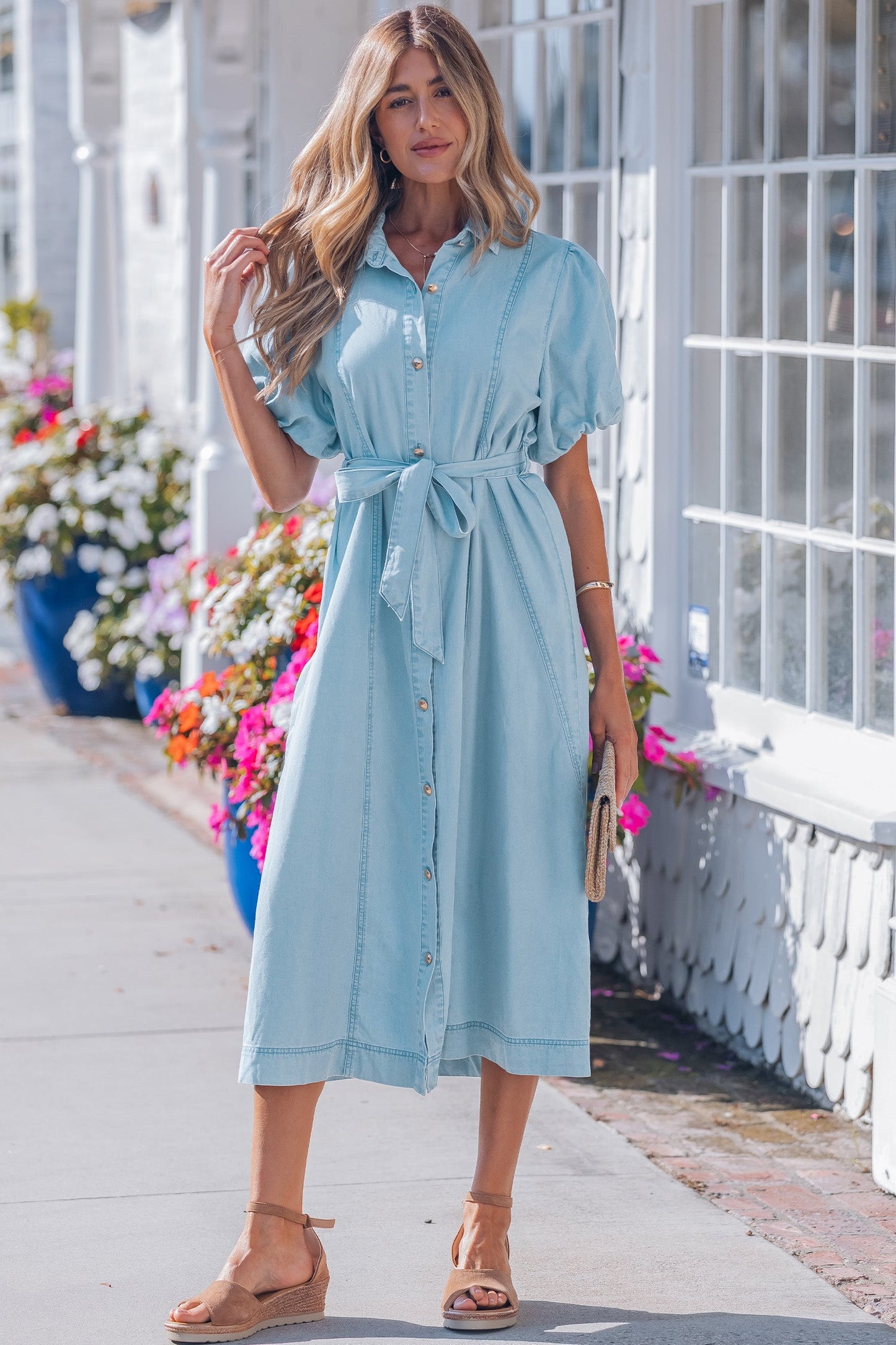 Last Ones Shiloh Bubble Sleeve Long Dress By Threaded Pear