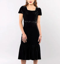 Load image into Gallery viewer, A+ Betty Hannah Stretchy Velvet Holiday Cocktail Party Midi

