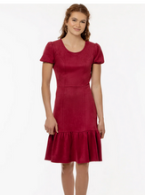 Load image into Gallery viewer, LAST ONE! Great Price! Berry Red Maggy Suede Day Dress SMALL (4/6) REMAINING!  Women&#39;s Apparel Office, Casual
