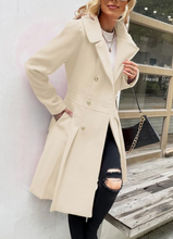 Load image into Gallery viewer, Can&#39;t Wait For Fall Again! Grace Karin&#39;s Double-Breasted Ivory Pea Coat,  Off White Women&#39;s Winter Coat, Apparel
