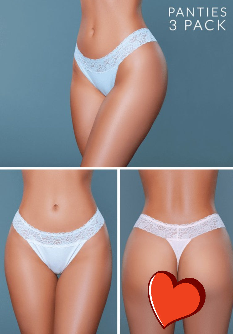 Be Wicked, Desire' Thong 3 Pack