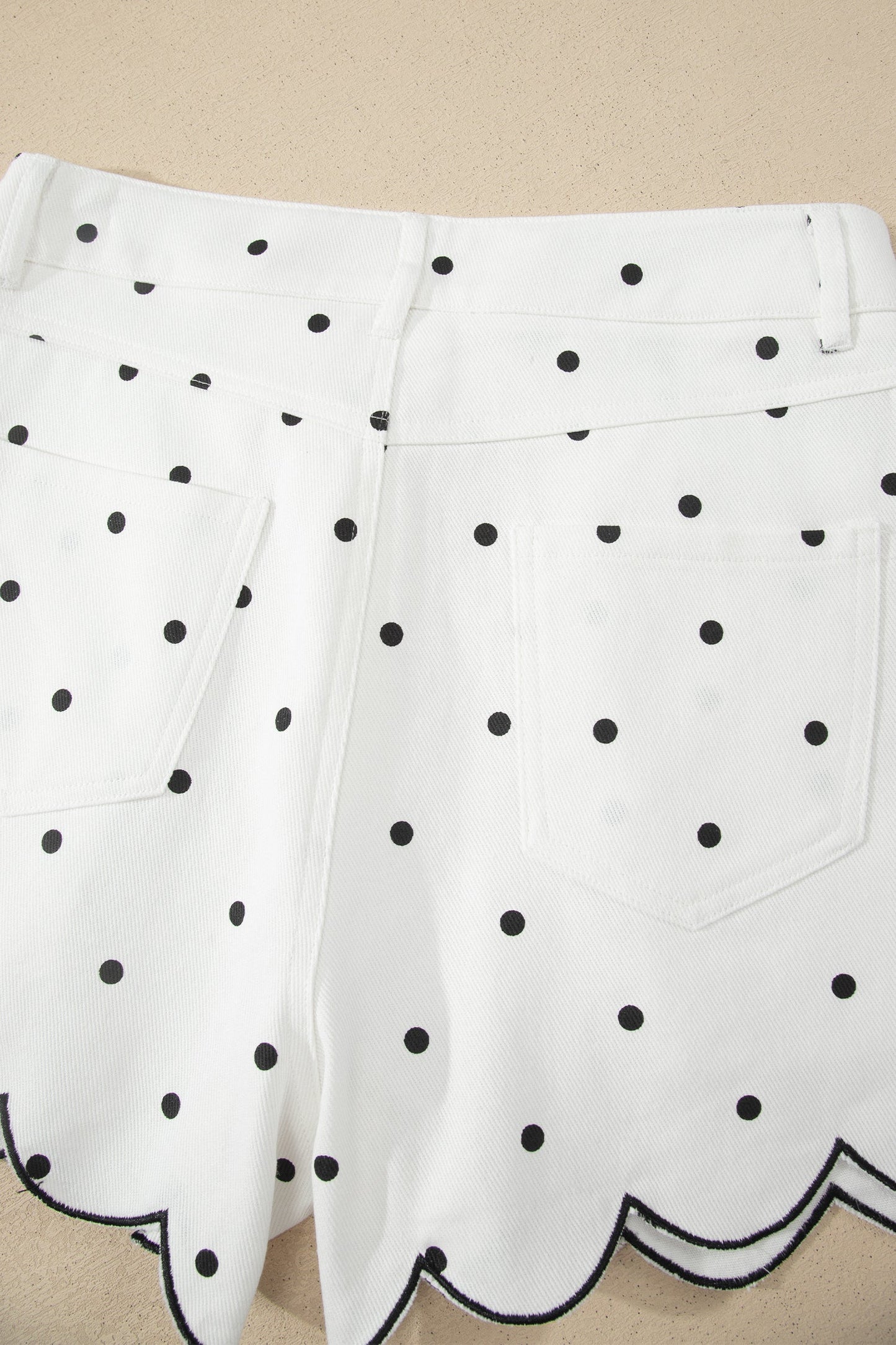 100% Cotton,  Embroidered Scallop Hem Shorts, LAST ONES