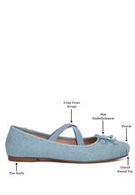 Load image into Gallery viewer, Arimer Denim Criss Cross Ballet Flats {Only Whole Sizes}
