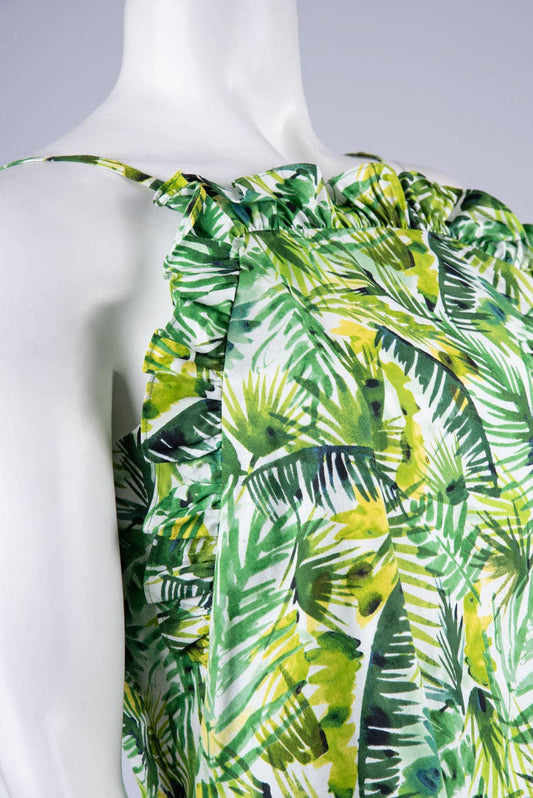 LAST ONE! SIZE LARGE, Clover & Sloane Sleeveless Ruffled Top Day Dress