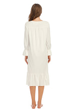 Load image into Gallery viewer, Flounce Sleeve Ruffle Hem Nightgown Women&#39;s Loungewear
