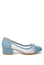 Load image into Gallery viewer, Tudum Rhinestone Detail Denim Ballerinas {Whole Sizes Only}
