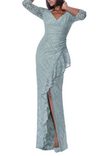 Load image into Gallery viewer, Aspeed Pleated Waist Formal Sage or Slate Blue,  Women&#39;s Event Attire
