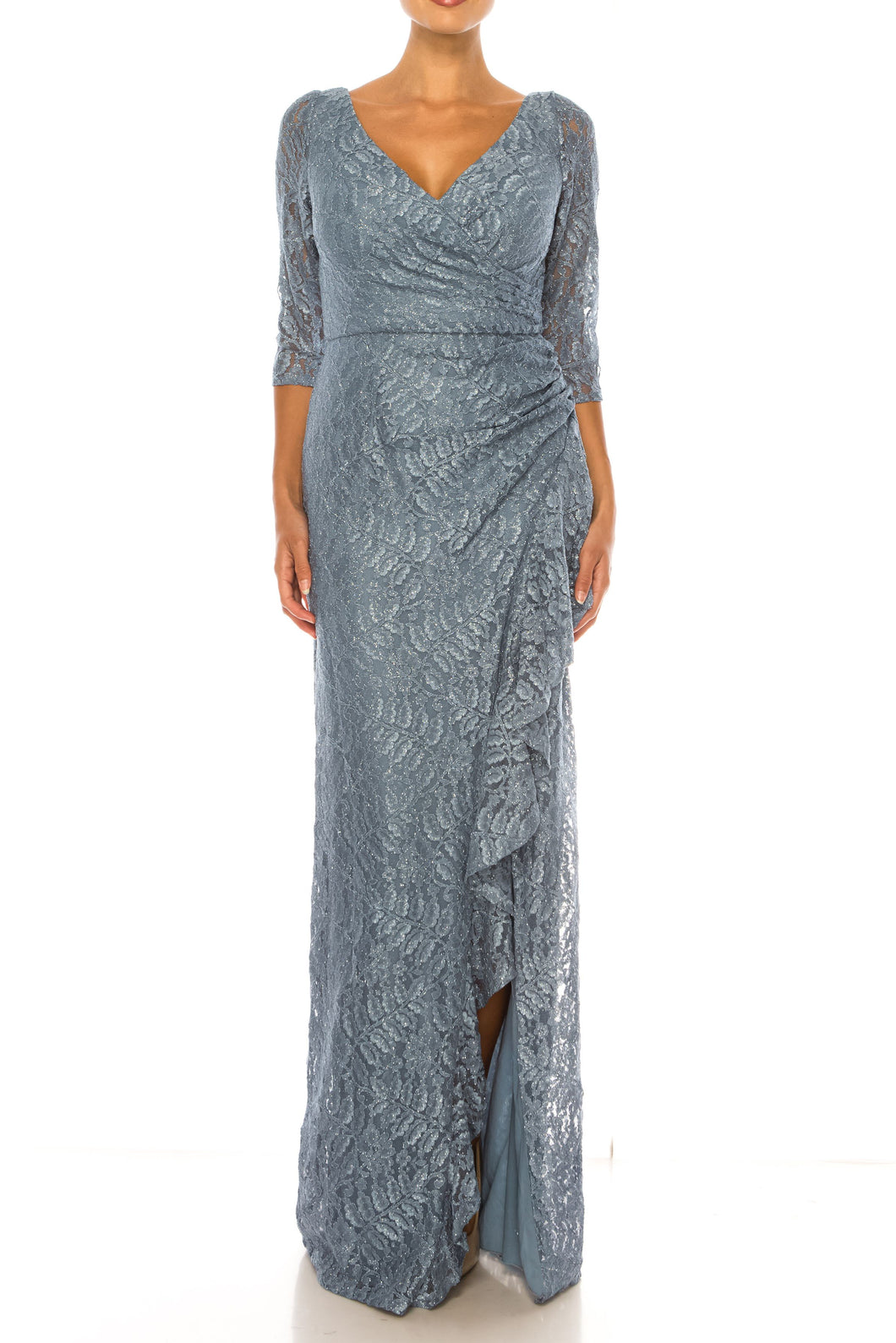 Aspeed Pleated Waist Formal Sage or Slate Blue,  Women's Event Attire