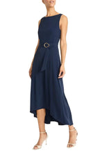 Load image into Gallery viewer, Maggy London Navy Fit &amp; Flare Midi, Women's Day Apparel

