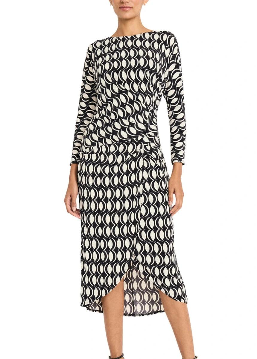 Maggy London Geo Print Midi Day Dress