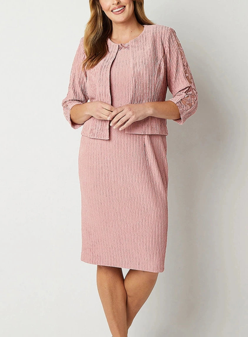 Brianna Milay Embroidered Sequin Jacket Dress Suit,  Remaining Sizes are 8/16/18