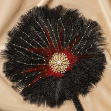 Load image into Gallery viewer, Feather Bouquet 1920s Ostrich Feather Fan
