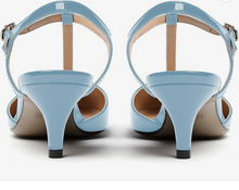 Load image into Gallery viewer, Baby Blue Patent Leather Kitten Heels
