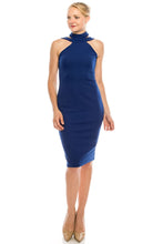 Load image into Gallery viewer, BEBE Blue Strappy Day Dress LAST ONE, ONLY Size 2 Remaining! USA 🇺🇸 Made Knee Length Women&#39;s Apparel
