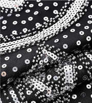 LAST ONES Bee's Knees, Silver & Black Off-Shoulder Cocktail Deco Flapper, LG & XLG REMAINING Party Attire, Women's Clothing