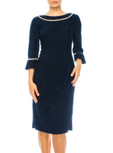 Load image into Gallery viewer, Brianna Milay Pearl Enhanced Navy Day Dress Women&#39;s Apparel Evening, Office, Classic
