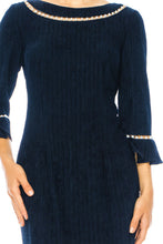 Load image into Gallery viewer, Brianna Milay Pearl Enhanced Navy Day Dress
