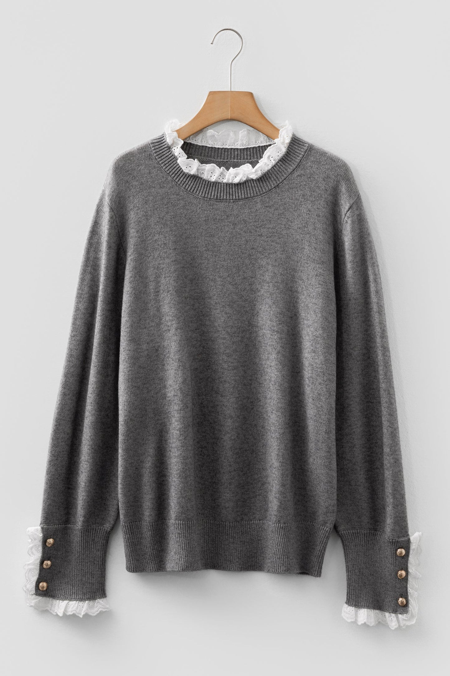 LAST ONES Threaded Pear's Katelyn Patchwork Cuffs Loose Sweater