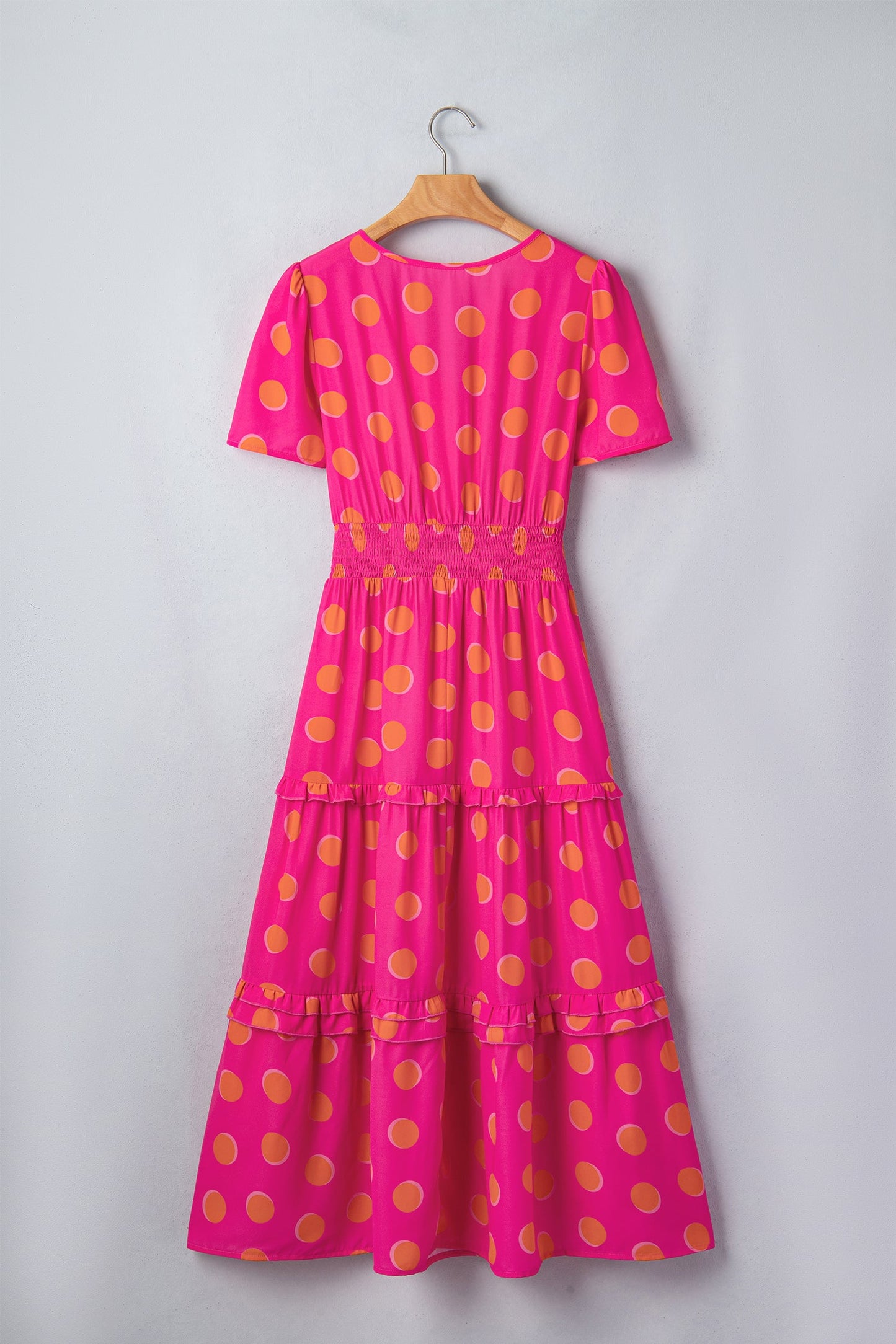 Dotted Rose, High Waist Midi Dress