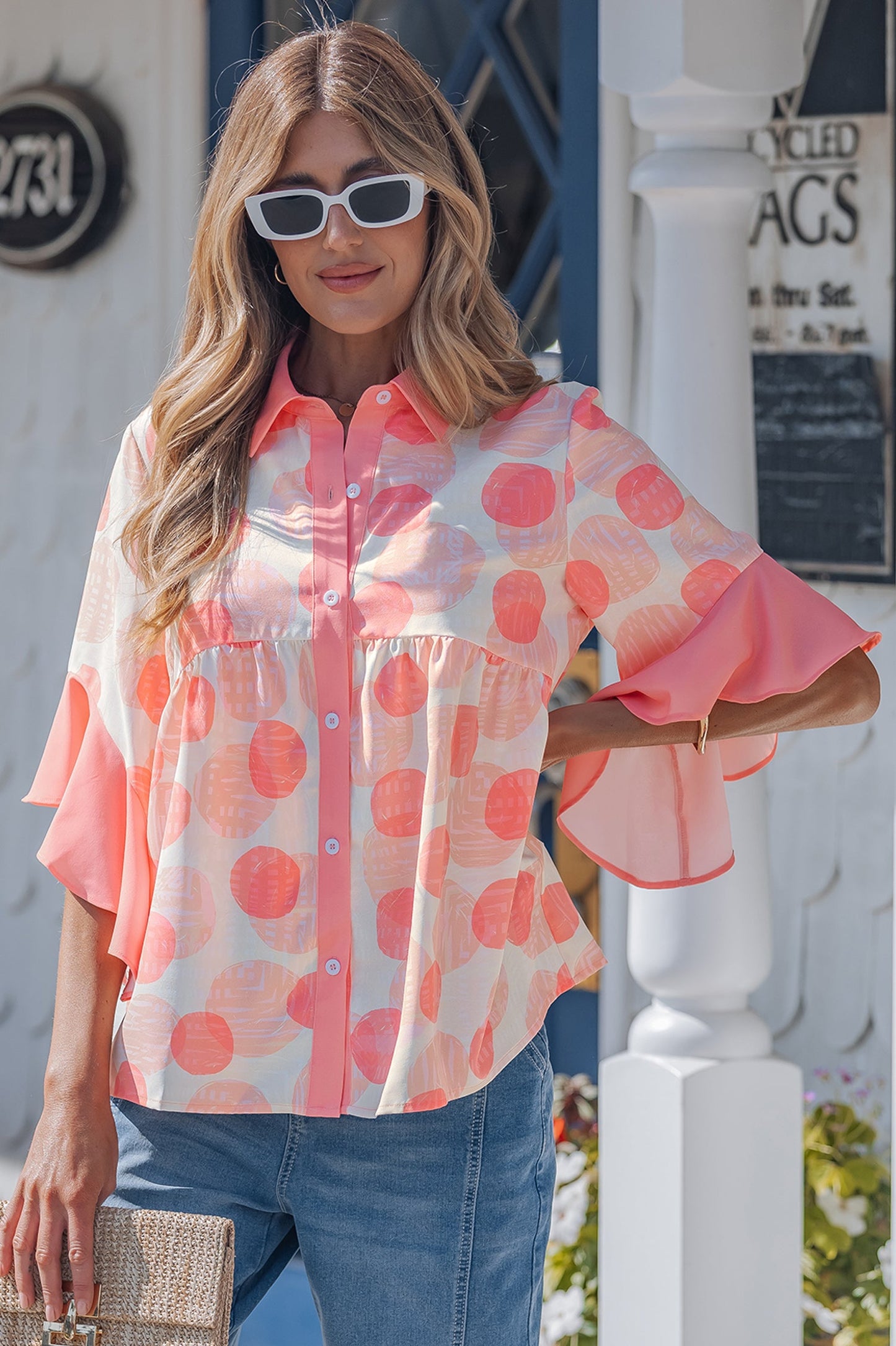 LAST ONES Threaded Pear's Angelica Short Sleeve Babydoll Shirt