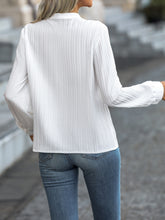 Load image into Gallery viewer, Hanny Textured Notched Long Sleeve Blouse, Women&#39;s Casual Office Attire
