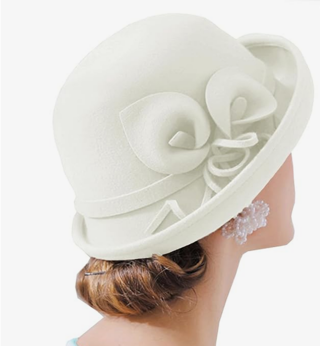 Off-White 100% Wool Bucket Cloche Bowler