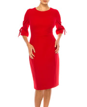 Load image into Gallery viewer, A Connected Apparel, 3/4 Sleeve Apple Red Day Dress, ONLY Sizes 4 &amp; 6 Women&#39;s Attire, Office, Luncheons, Events, Rallys
